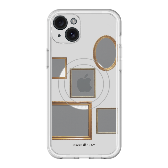 スリムプロテクションプレミアムケース with MagSafe［ Photo Frames - Light Gray ］