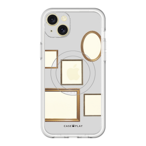 スリムプロテクションプレミアムケース with MagSafe［ Photo Frames - Light Gray ］