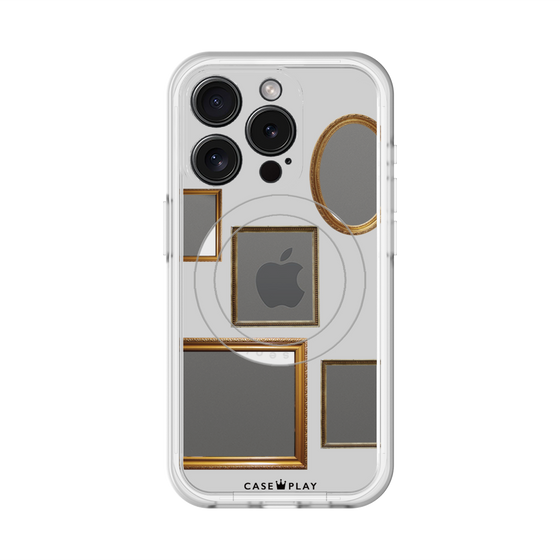 スリムプロテクションプレミアムケース with MagSafe［ Photo Frames - Light Gray ］