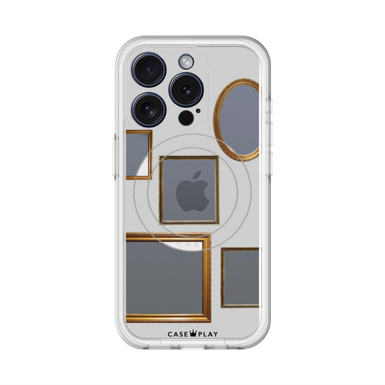 スリムプロテクションプレミアムケース with MagSafe［ Photo Frames - Light Gray ］