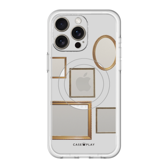 スリムプロテクションプレミアムケース with MagSafe［ Photo Frames - Light Gray ］