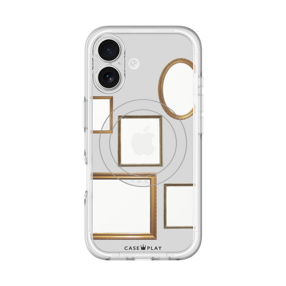 スリムプロテクションプレミアムケース with MagSafe［ Photo Frames - Light Gray ］
