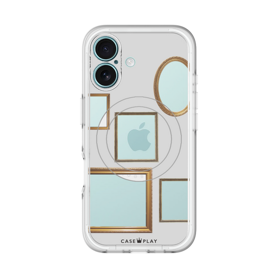 スリムプロテクションプレミアムケース with MagSafe［ Photo Frames - Light Gray ］