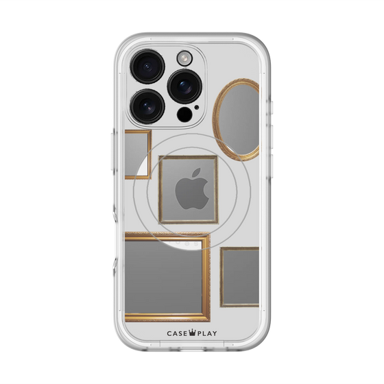 スリムプロテクションプレミアムケース with MagSafe［ Photo Frames - Light Gray ］