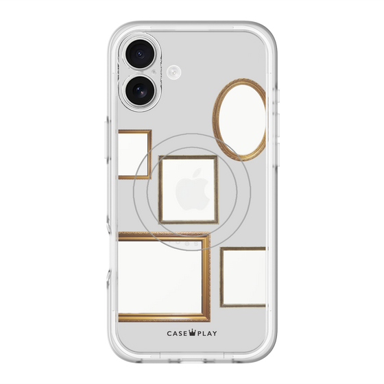 スリムプロテクションプレミアムケース with MagSafe［ Photo Frames - Light Gray ］