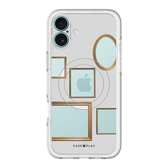 スリムプロテクションプレミアムケース with MagSafe［ Photo Frames - Light Gray ］