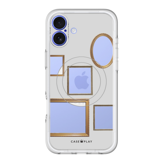 スリムプロテクションプレミアムケース with MagSafe［ Photo Frames - Light Gray ］