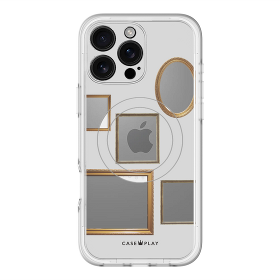 スリムプロテクションプレミアムケース with MagSafe［ Photo Frames - Light Gray ］