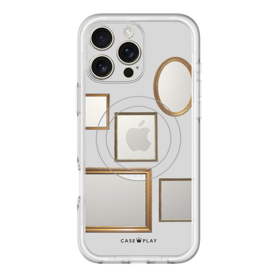 スリムプロテクションプレミアムケース with MagSafe［ Photo Frames - Light Gray ］