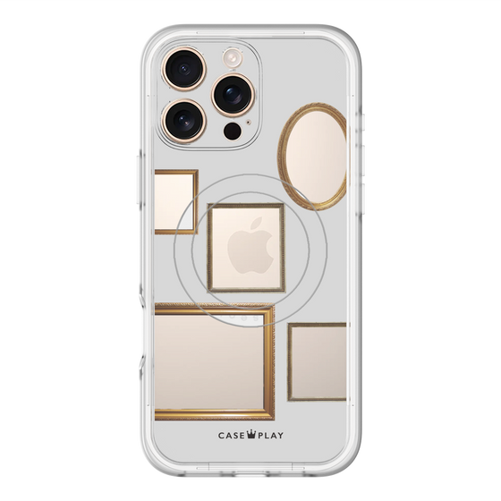 スリムプロテクションプレミアムケース with MagSafe［ Photo Frames - Light Gray ］