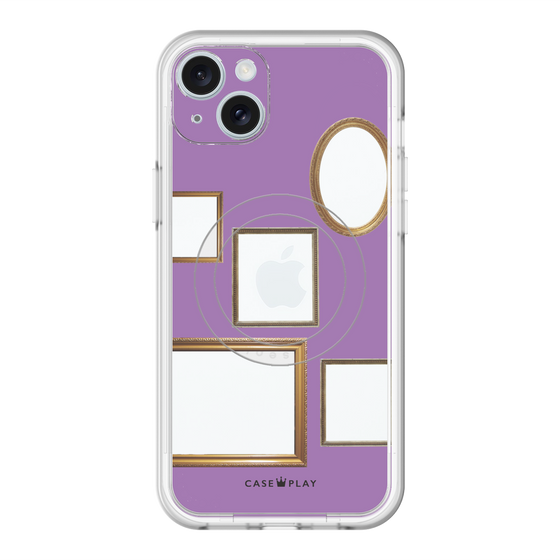 スリムプロテクションプレミアムケース with MagSafe［ Photo Frames - Purple ］