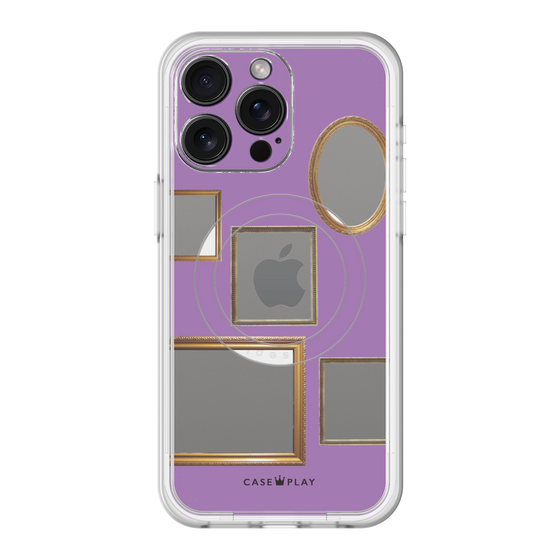 スリムプロテクションプレミアムケース with MagSafe［ Photo Frames - Purple ］