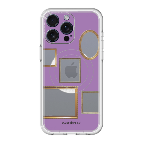 スリムプロテクションプレミアムケース with MagSafe［ Photo Frames - Purple ］