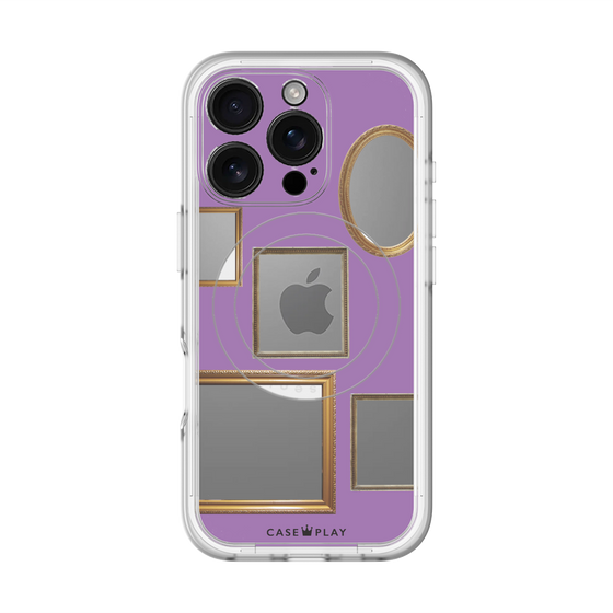 スリムプロテクションプレミアムケース with MagSafe［ Photo Frames - Purple ］