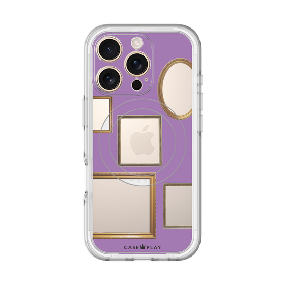 スリムプロテクションプレミアムケース with MagSafe［ Photo Frames - Purple ］