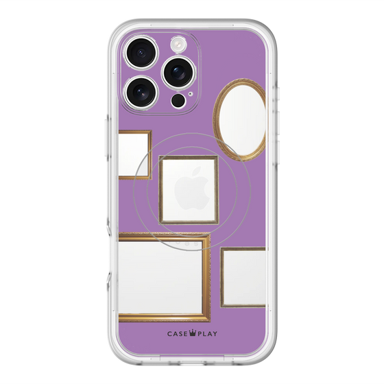 スリムプロテクションプレミアムケース with MagSafe［ Photo Frames - Purple ］