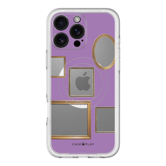 スリムプロテクションプレミアムケース with MagSafe［ Photo Frames - Purple ］