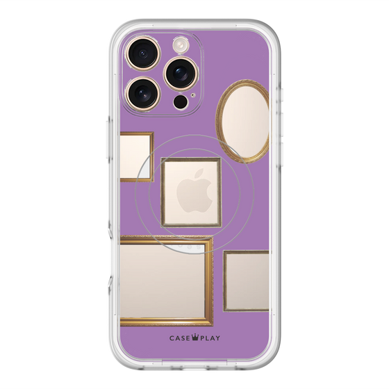 スリムプロテクションプレミアムケース with MagSafe［ Photo Frames - Purple ］