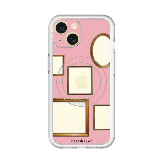 スリムプロテクションプレミアムケース with MagSafe［ Photo Frames - Pink ］