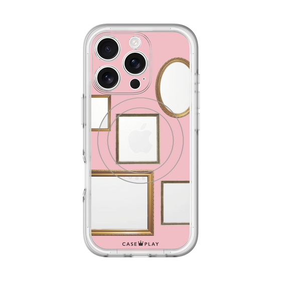 スリムプロテクションプレミアムケース with MagSafe［ Photo Frames - Pink ］