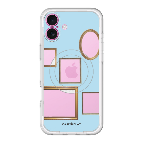 スリムプロテクションプレミアムケース with MagSafe［ Photo Frames - Light Blue ］
