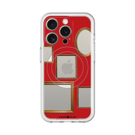 スリムプロテクションプレミアムケース with MagSafe［ Photo Frames - Red ］