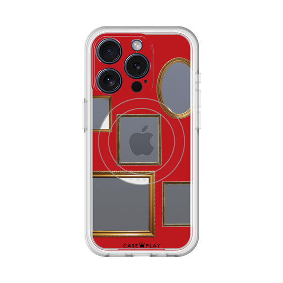 スリムプロテクションプレミアムケース with MagSafe［ Photo Frames - Red ］