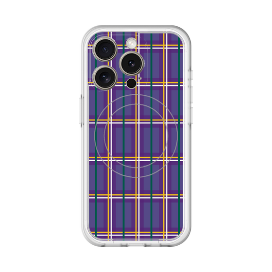 スリムプロテクションプレミアムケース with MagSafe［ Tartan Check - Purple ］