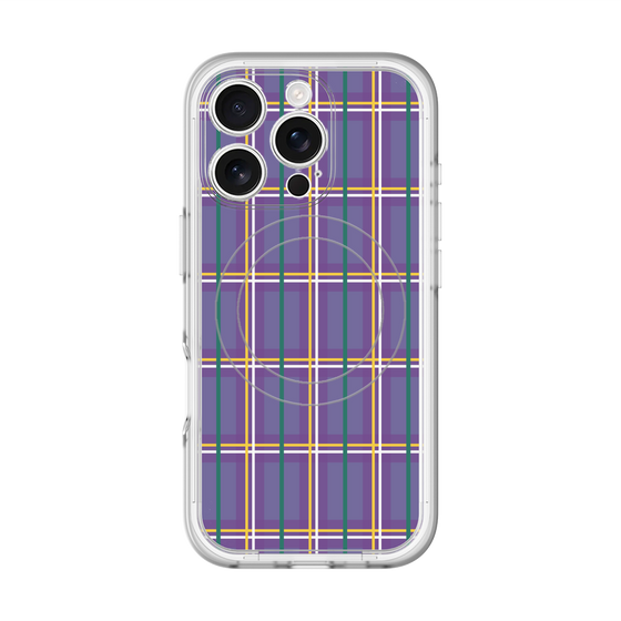 スリムプロテクションプレミアムケース with MagSafe［ Tartan Check - Purple ］