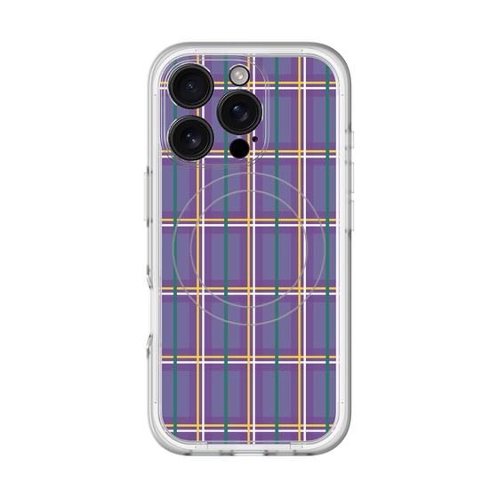 スリムプロテクションプレミアムケース with MagSafe［ Tartan Check - Purple ］