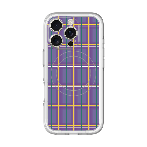 スリムプロテクションプレミアムケース with MagSafe［ Tartan Check - Purple ］
