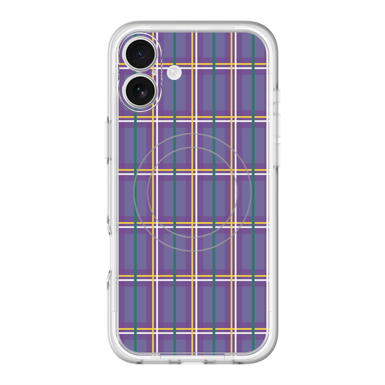 スリムプロテクションプレミアムケース with MagSafe［ Tartan Check - Purple ］
