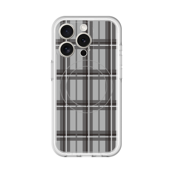 スリムプロテクションプレミアムケース with MagSafe［ Tartan Check - Gray ］