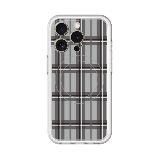 スリムプロテクションプレミアムケース with MagSafe［ Tartan Check - Gray ］