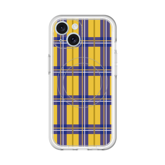 スリムプロテクションプレミアムケース with MagSafe［ Tartan Check - Yellow ］