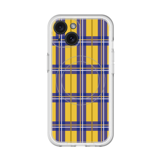 スリムプロテクションプレミアムケース with MagSafe［ Tartan Check - Yellow ］