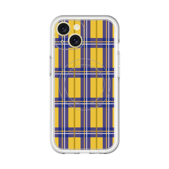 スリムプロテクションプレミアムケース with MagSafe［ Tartan Check - Yellow ］