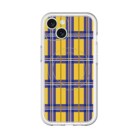 スリムプロテクションプレミアムケース with MagSafe［ Tartan Check - Yellow ］