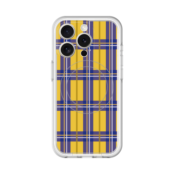 スリムプロテクションプレミアムケース with MagSafe［ Tartan Check - Yellow ］