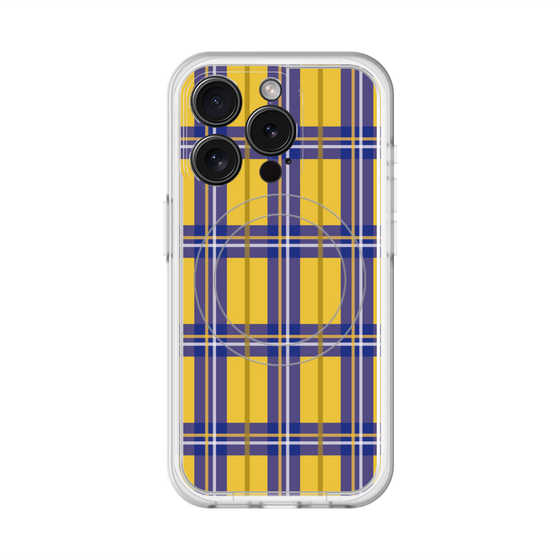 スリムプロテクションプレミアムケース with MagSafe［ Tartan Check - Yellow ］