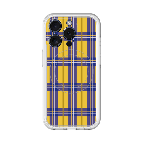 スリムプロテクションプレミアムケース with MagSafe［ Tartan Check - Yellow ］