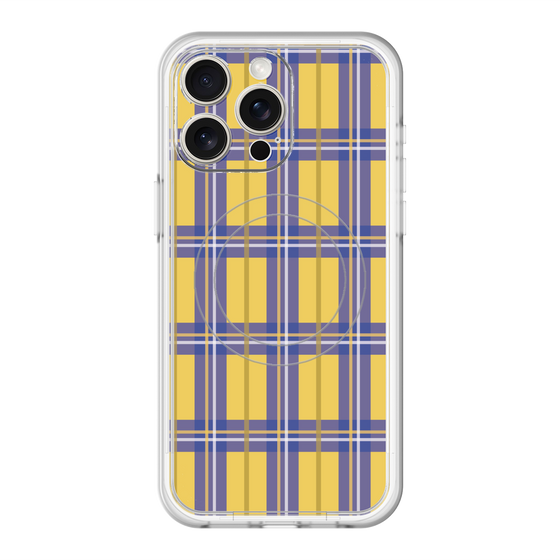 スリムプロテクションプレミアムケース with MagSafe［ Tartan Check - Yellow ］