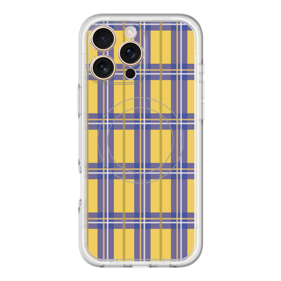 スリムプロテクションプレミアムケース with MagSafe［ Tartan Check - Yellow ］