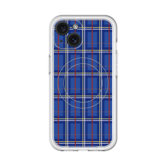 スリムプロテクションプレミアムケース with MagSafe［ Tartan Check - Blue ］