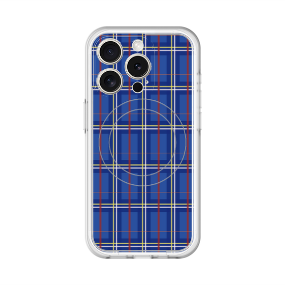 スリムプロテクションプレミアムケース with MagSafe［ Tartan Check - Blue ］