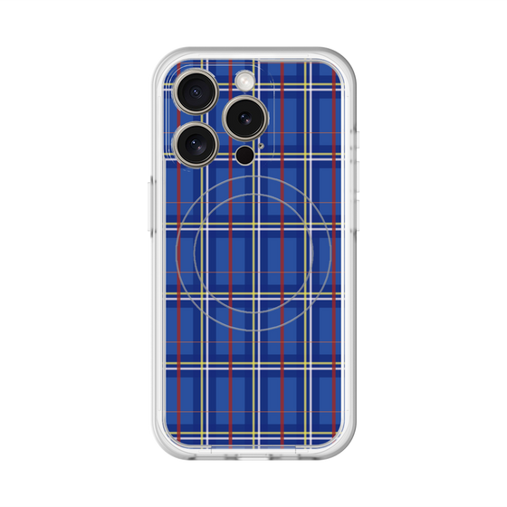 スリムプロテクションプレミアムケース with MagSafe［ Tartan Check - Blue ］