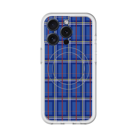 スリムプロテクションプレミアムケース with MagSafe［ Tartan Check - Blue ］