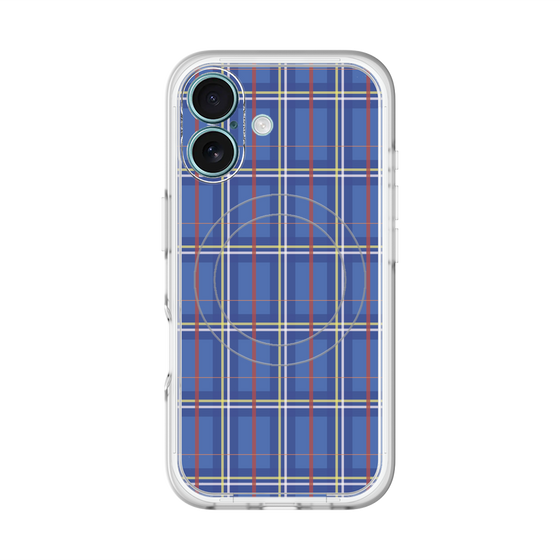 スリムプロテクションプレミアムケース with MagSafe［ Tartan Check - Blue ］