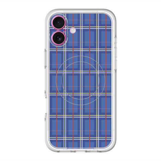 スリムプロテクションプレミアムケース with MagSafe［ Tartan Check - Blue ］