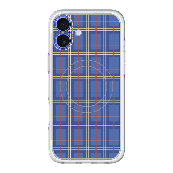 スリムプロテクションプレミアムケース with MagSafe［ Tartan Check - Blue ］